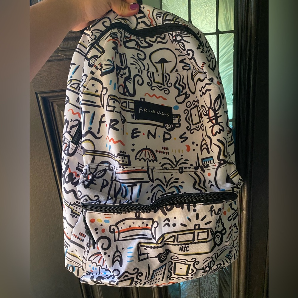 Friends White Graphic Backpack